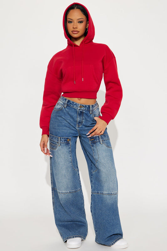 Candice Lounge Hoodie - Red - OVERSIZED HOODIE