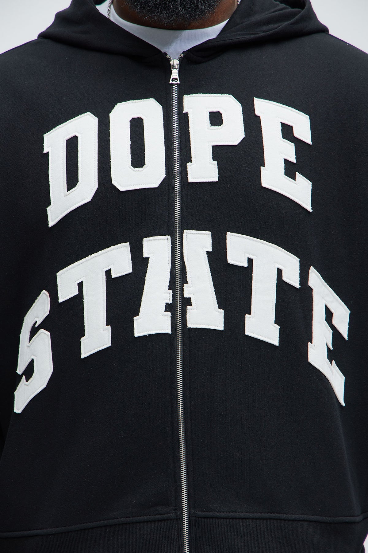 Tyson Dope State Oversized Zip Up Hoodie - Black