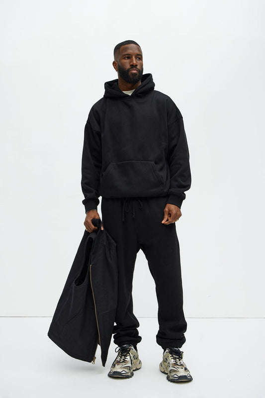 Tyson Oversized Heavyweight Hoodie - Black