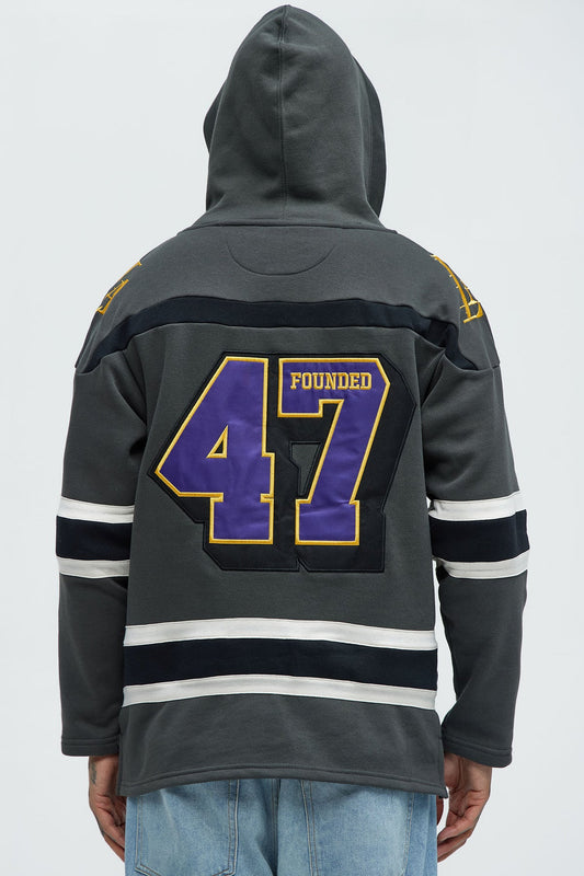 Lakers Body Check Hoodie - Grey