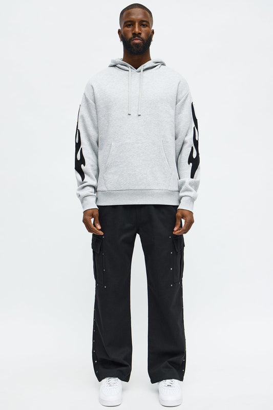 Flame Time Tyson Hoodie - Heather Grey