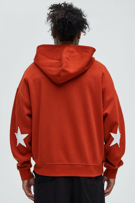 Tyson Dope State Oversized Zip Up Hoodie - Red