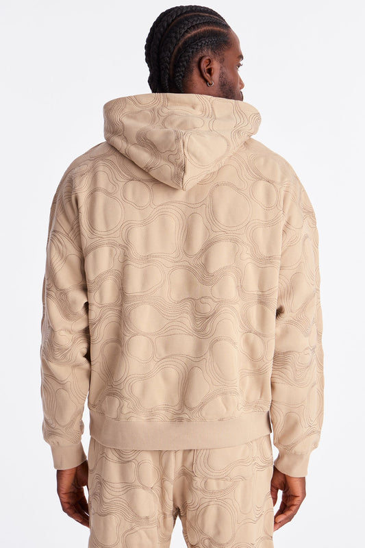Elevation Stitch Oversized Hoodie - Taupe