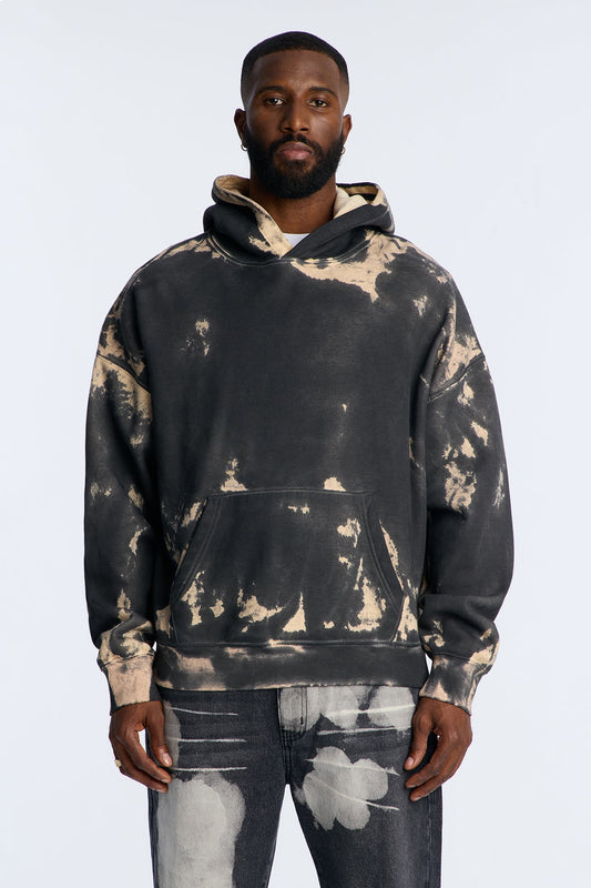 Bleach Oversized Heavyweight Hoodie - Black Wash
