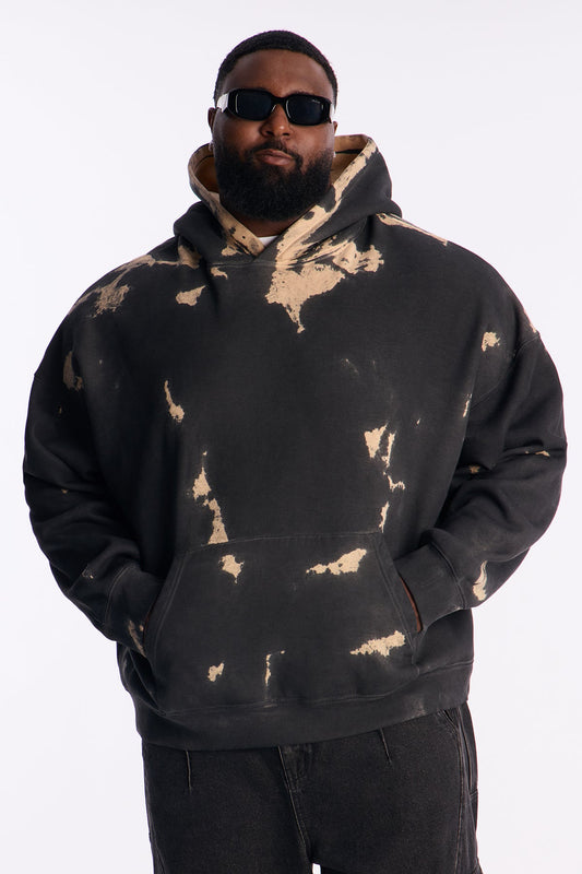 Bleach Oversized Heavyweight Hoodie - Black Wash