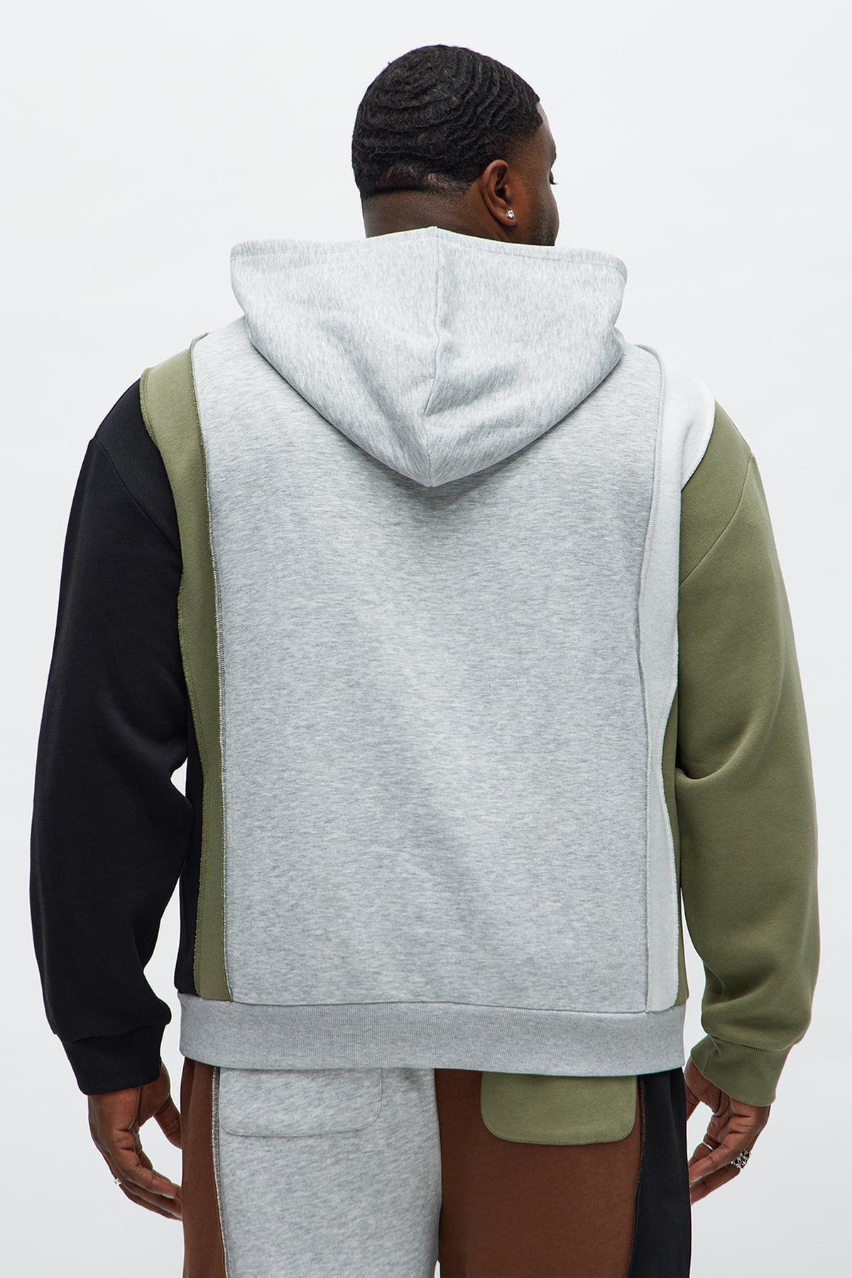 888 Patchwork Hoodie - Multi Color - OVERSIZED HOODIE