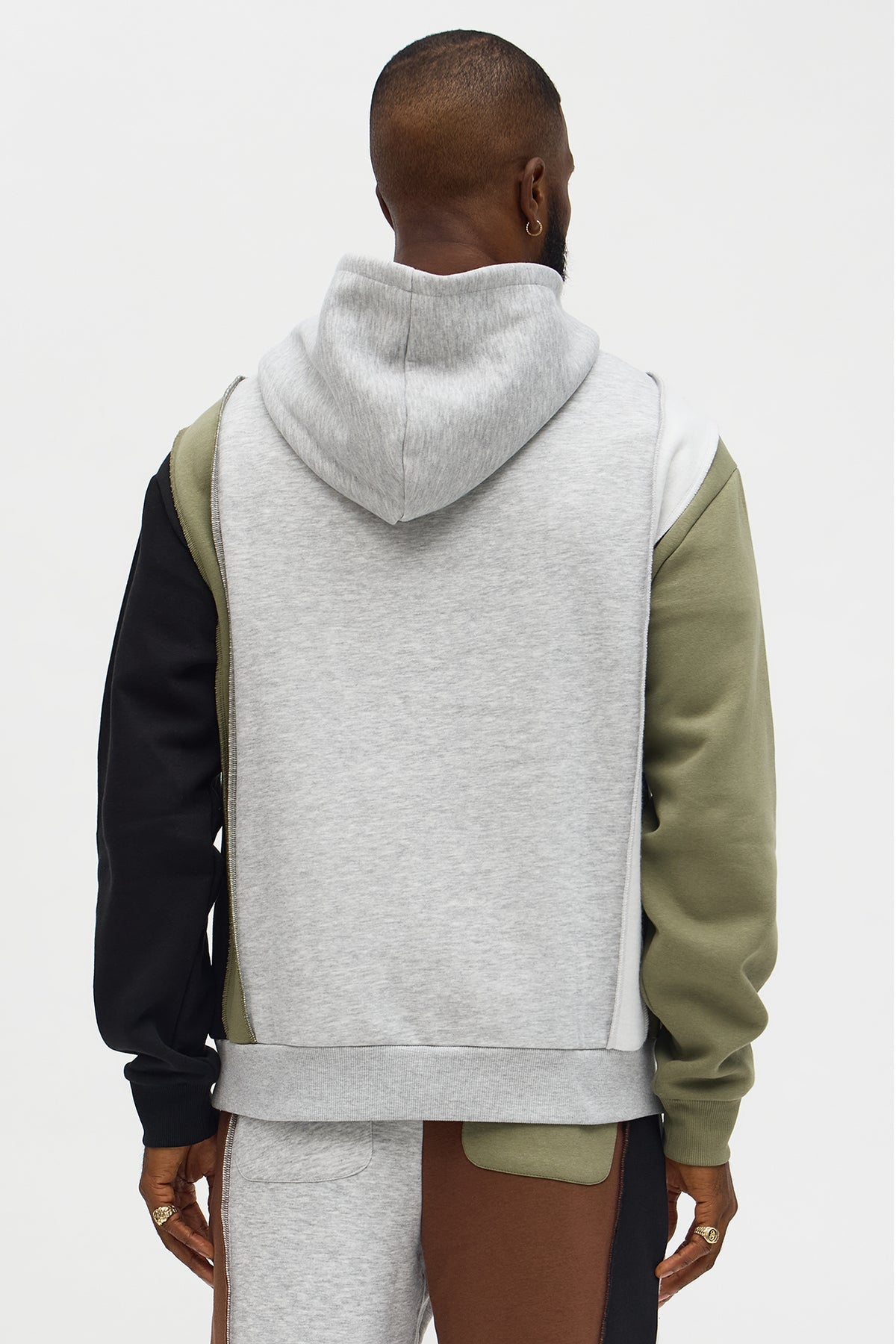 888 Patchwork Hoodie - Multi Color - OVERSIZED HOODIE