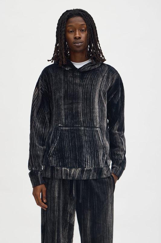 Bleached Out Hoodie - Black Wash - OVERSIZED HOODIE