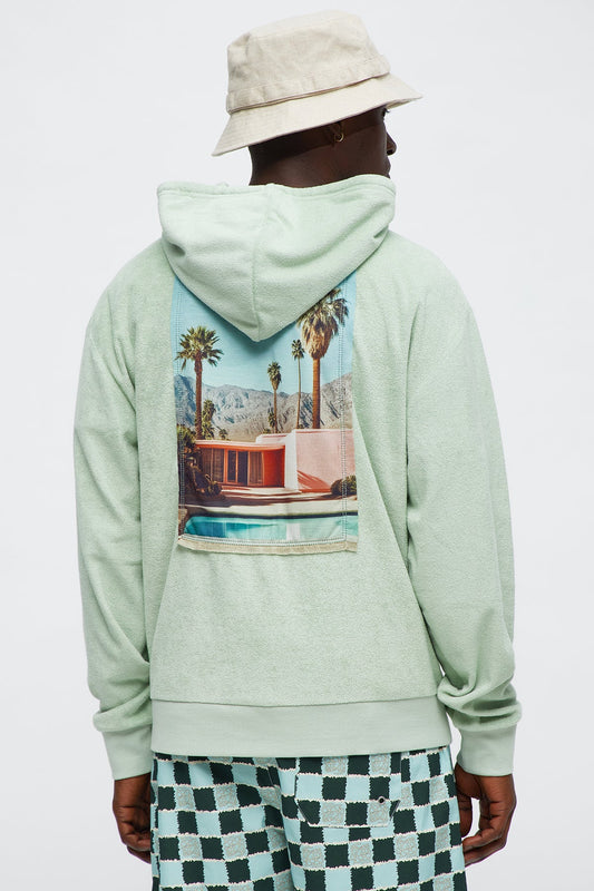 Chateau Terry Photoreal Hoodie - Sage - OVERSIZED HOODIE