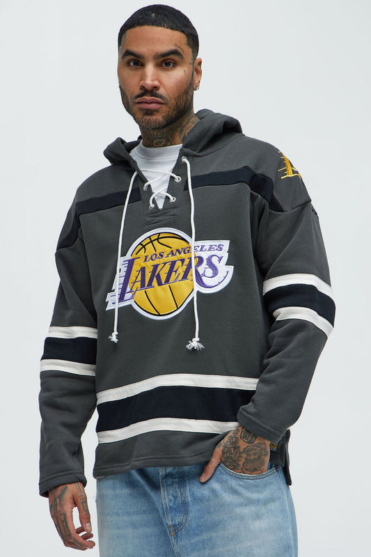 Lakers Body Check Hoodie - Grey - OVERSIZED HOODIE