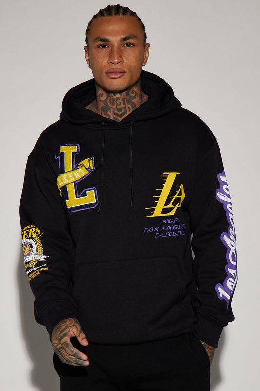 Lakers Campus Hoodie - Black - OVERSIZED HOODIE