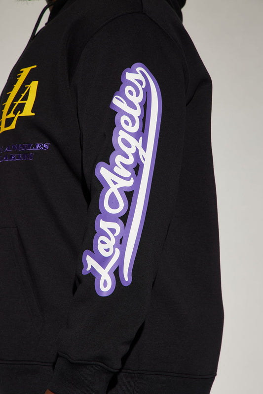 Lakers Campus Hoodie - Black - OVERSIZED HOODIE