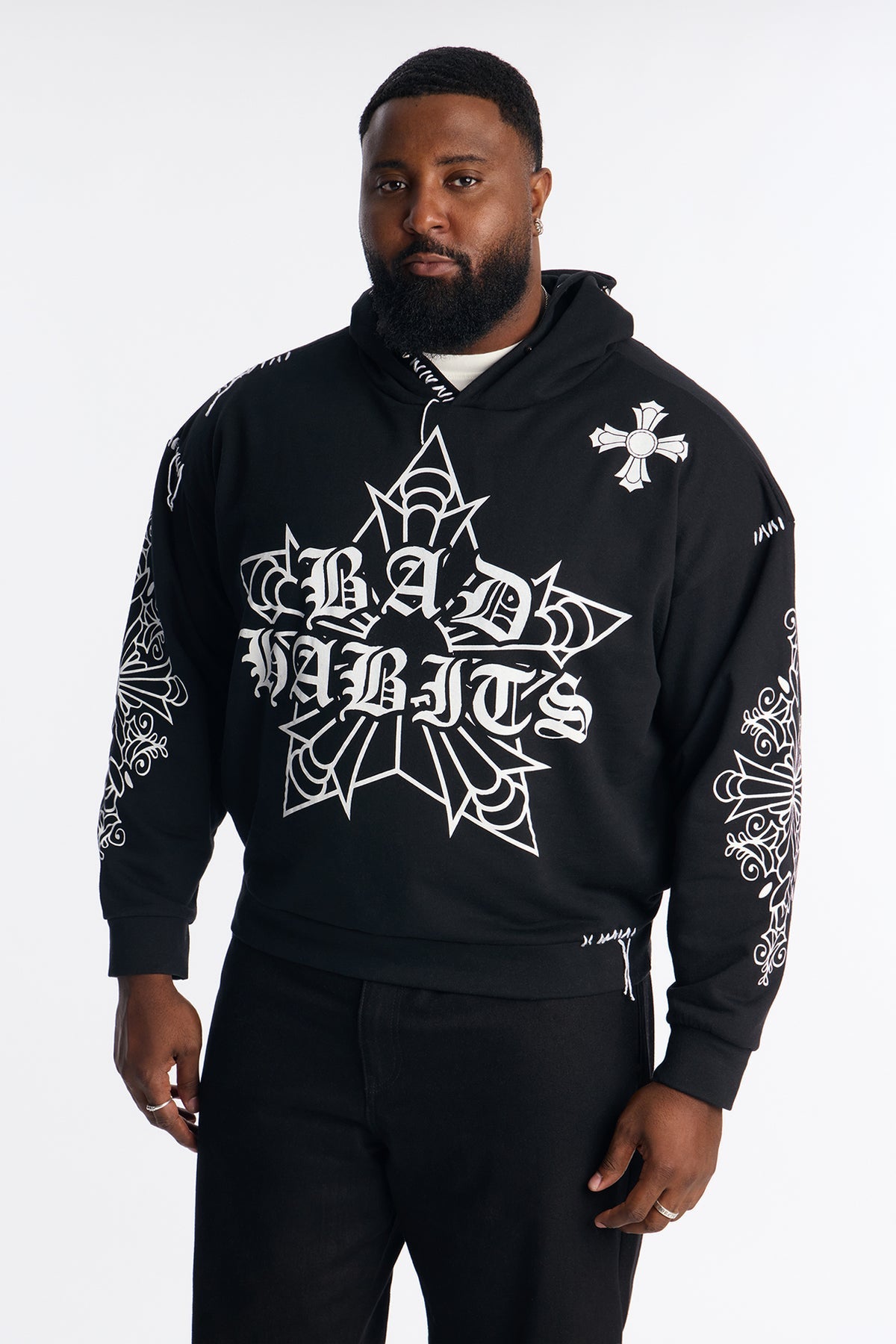 Loyalty Royalty Oversized Hoodie - Black - OVERSIZED HOODIE