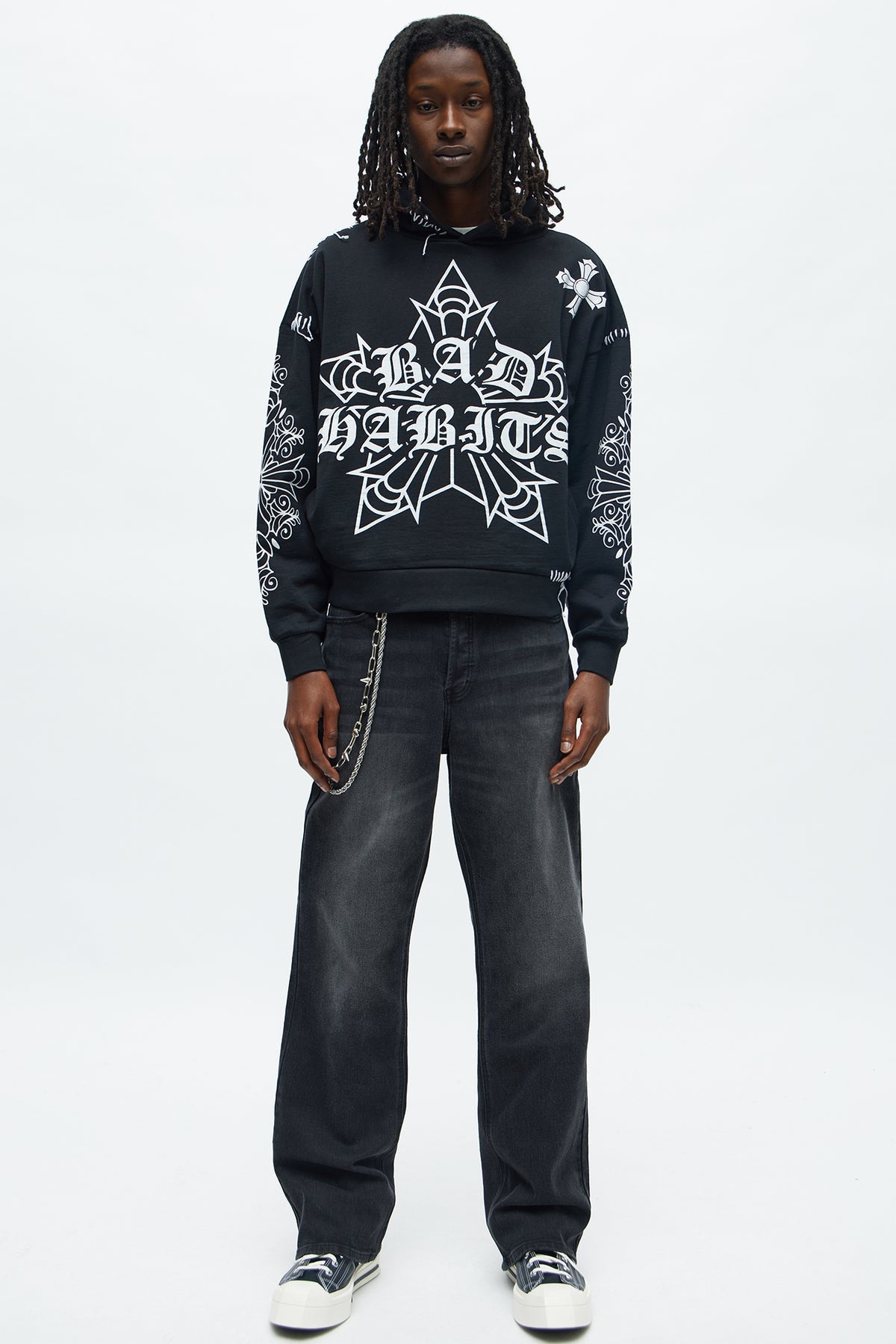 Loyalty Royalty Oversized Hoodie - Black - OVERSIZED HOODIE