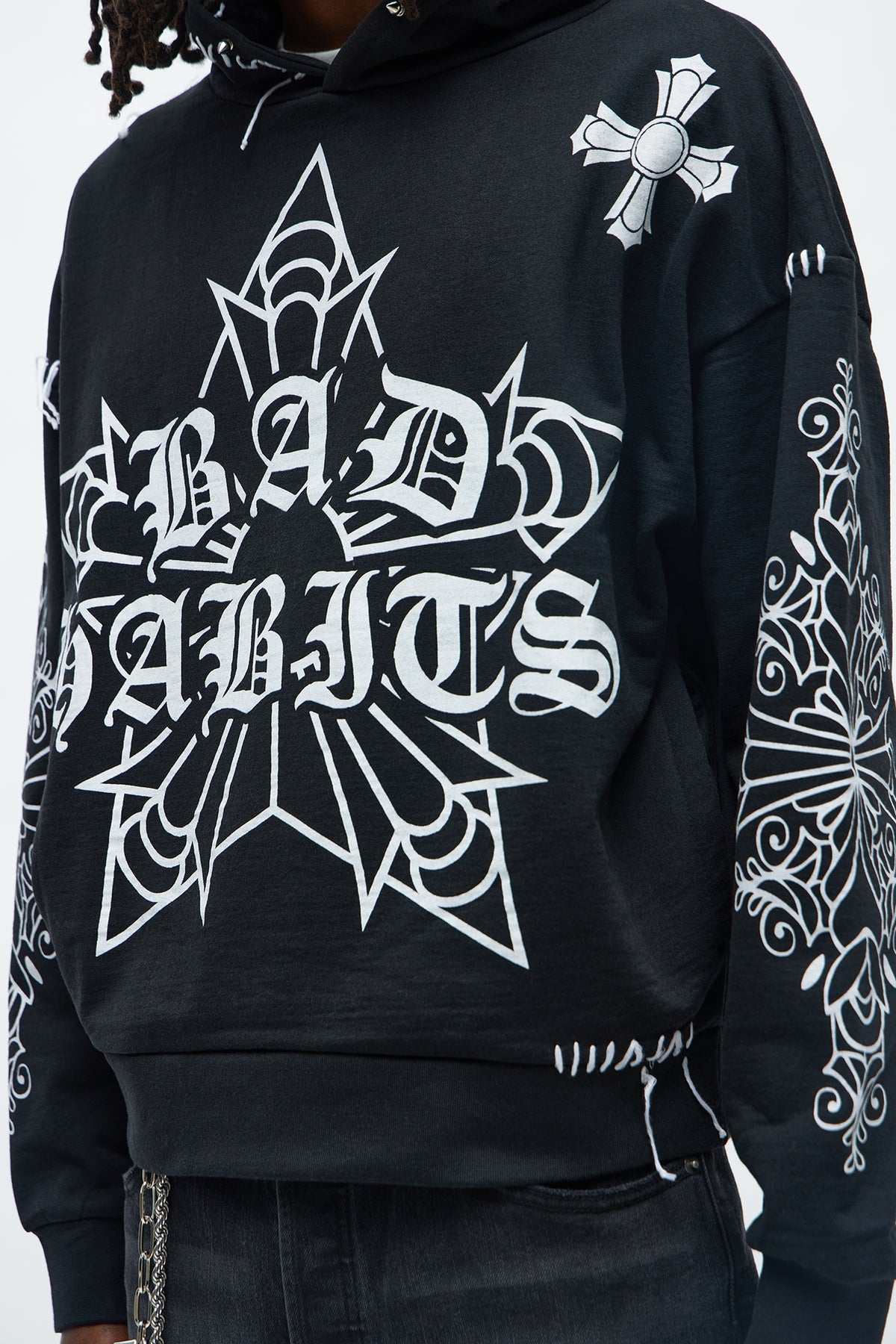 Loyalty Royalty Oversized Hoodie - Black - OVERSIZED HOODIE