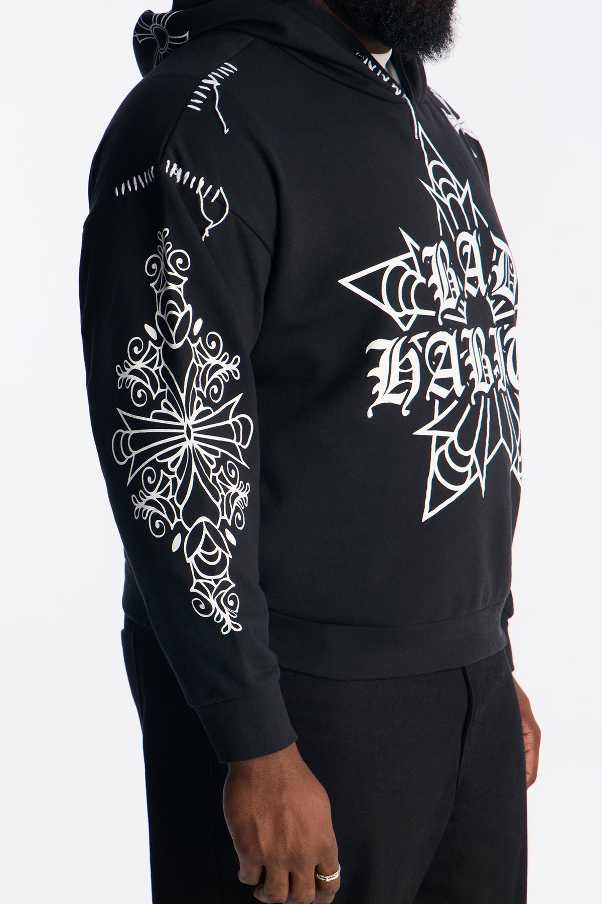 Loyalty Royalty Oversized Hoodie - Black - OVERSIZED HOODIE