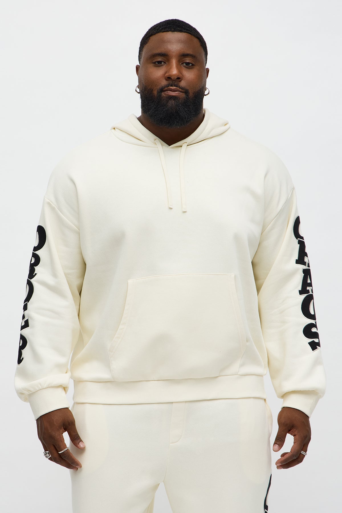 Order And Chaos Hoodie - Cream - OVERSIZED HOODIE