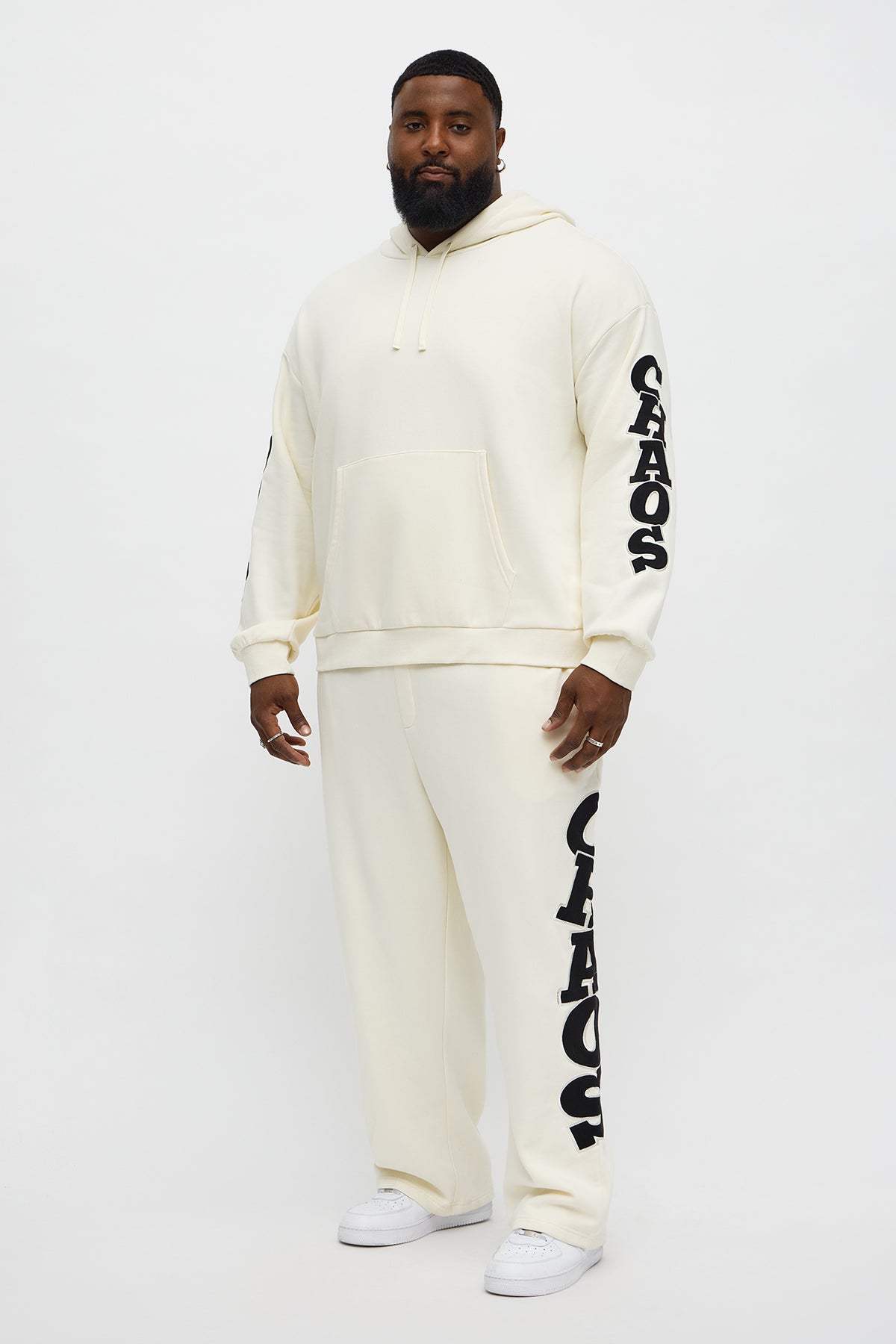 Order And Chaos Hoodie - Cream - OVERSIZED HOODIE