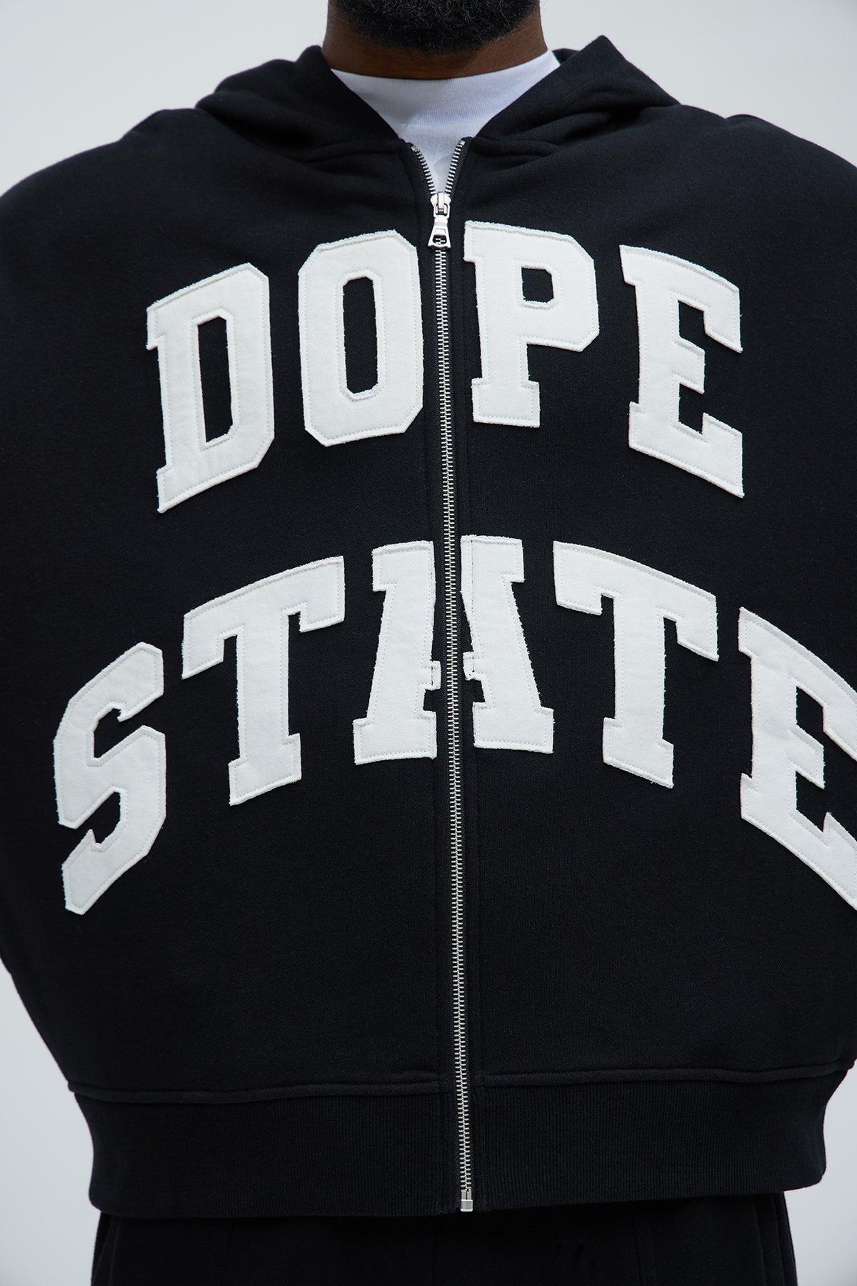 Tyson Dope State Oversized Zip Up Hoodie - Black
