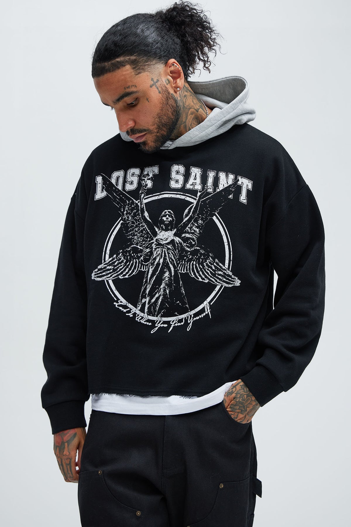 Tyson Lost Saints Oversized Hoodie - Black/combo