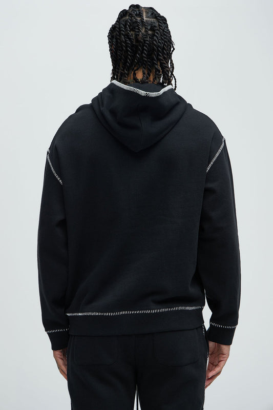 Tyson Stitch Hoodie - Black