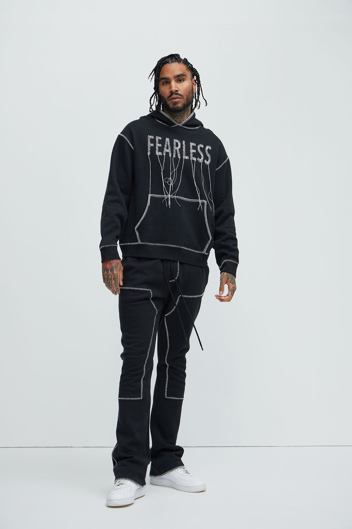 Tyson Stitch Hoodie - Black