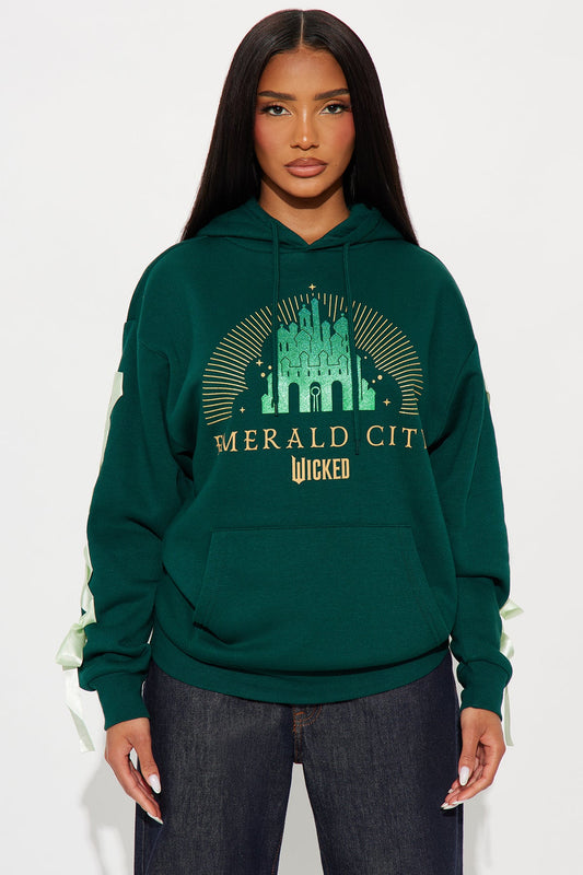 Wicked Emerald City Fleece Hoodie - Hunter Green
